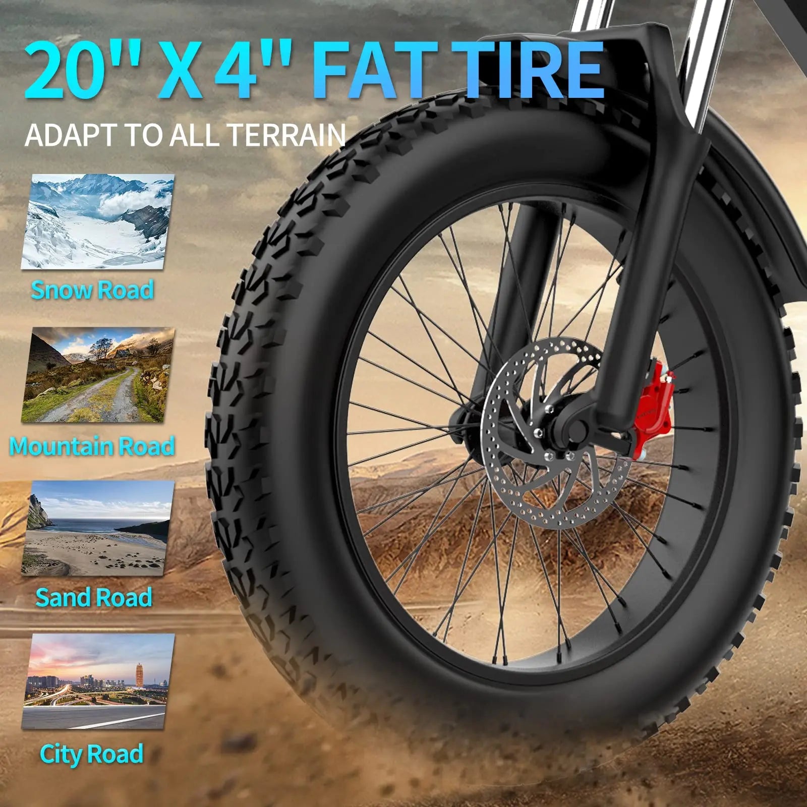 1500W 33MPH All-Terrain Fat Tire E-Bike
