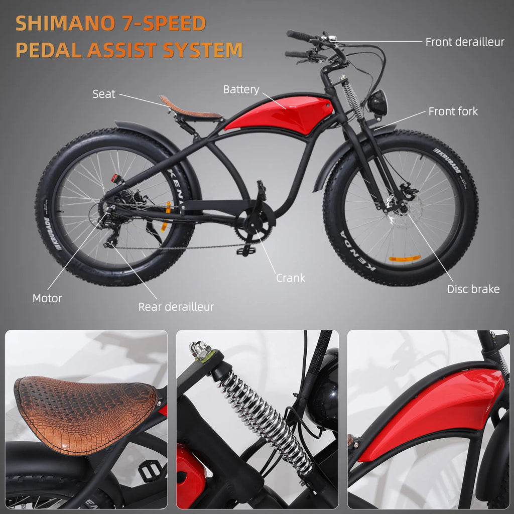 750W Dual Suspension Fat Tire E-Bike