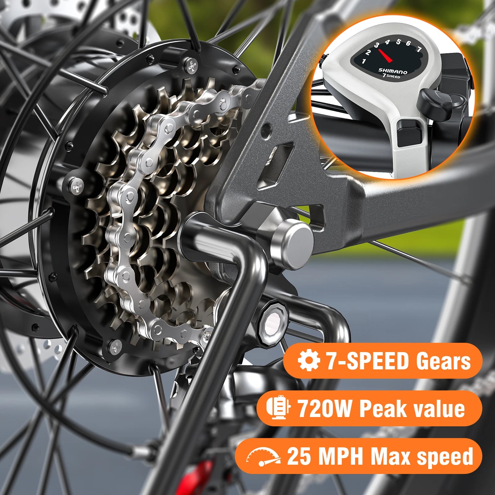 720W 26” Electric Mountain Bike