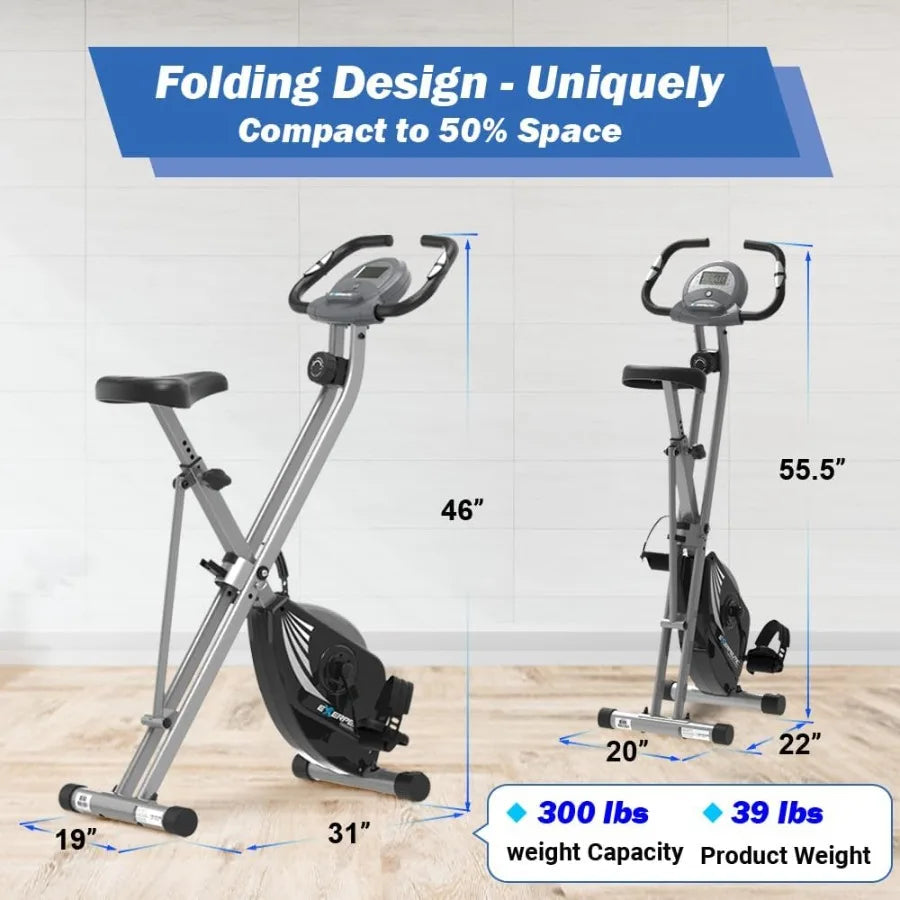 Foldable Exercise Bike with LCD