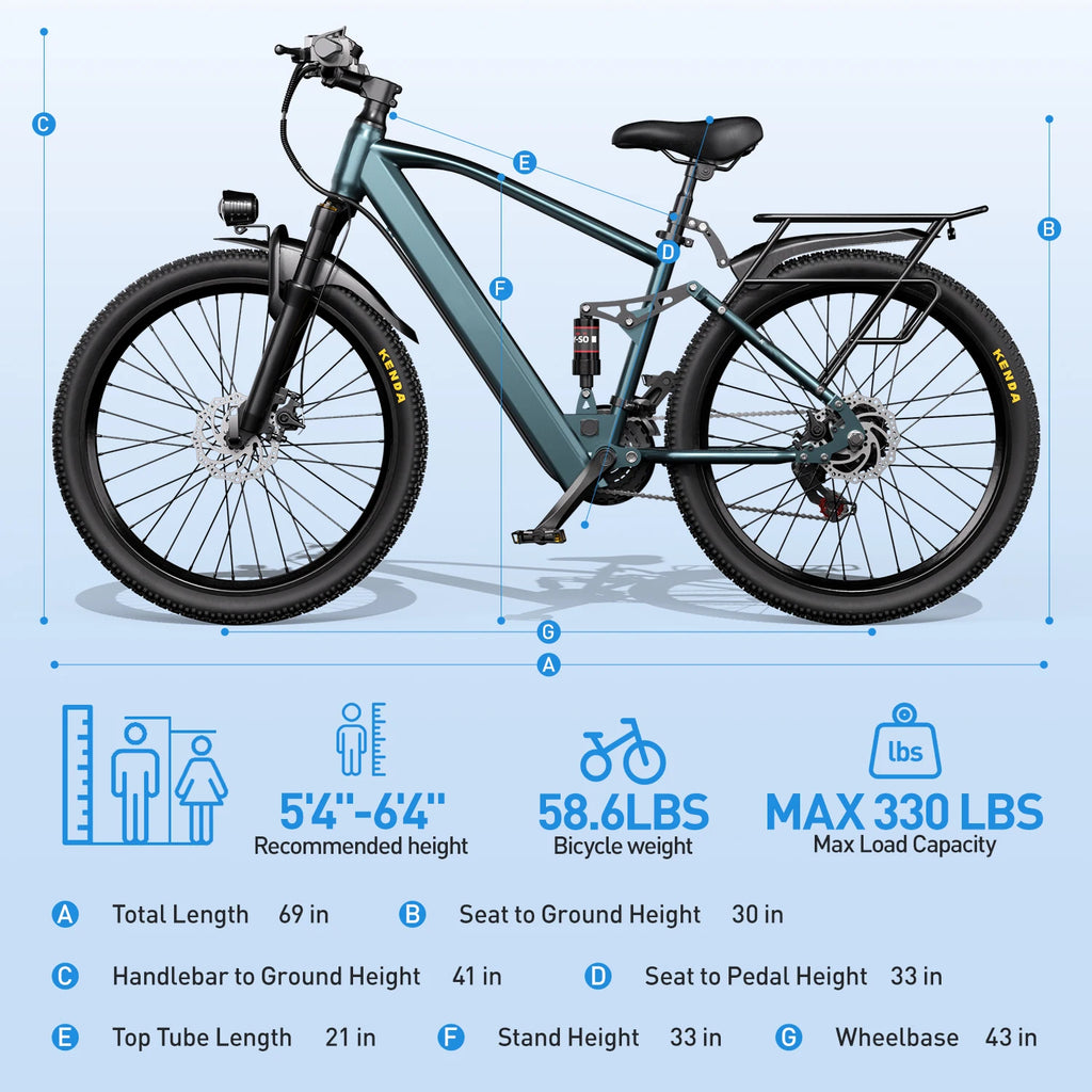 500W 36V Electric Mountain Bike – 21-Speed