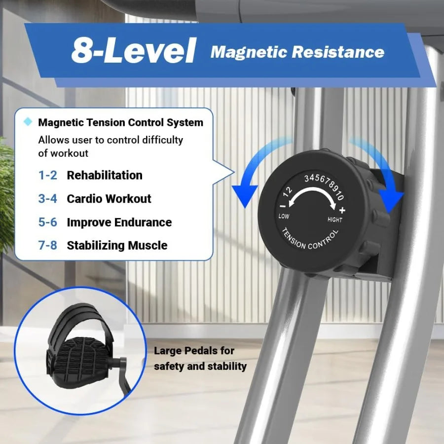 Foldable Exercise Bike with LCD