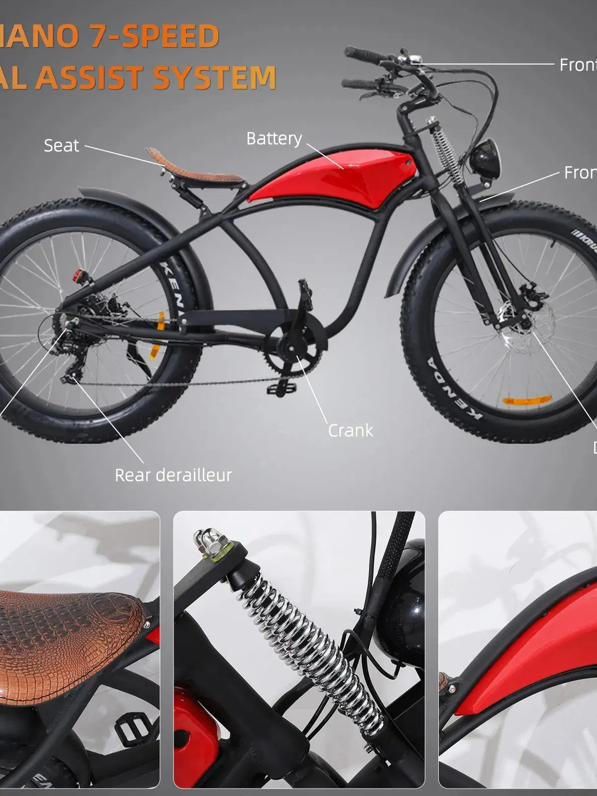 750W Dual Suspension Fat Tire E-Bike