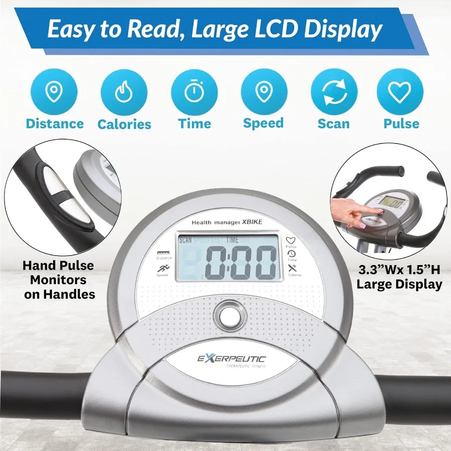 Foldable Exercise Bike with LCD