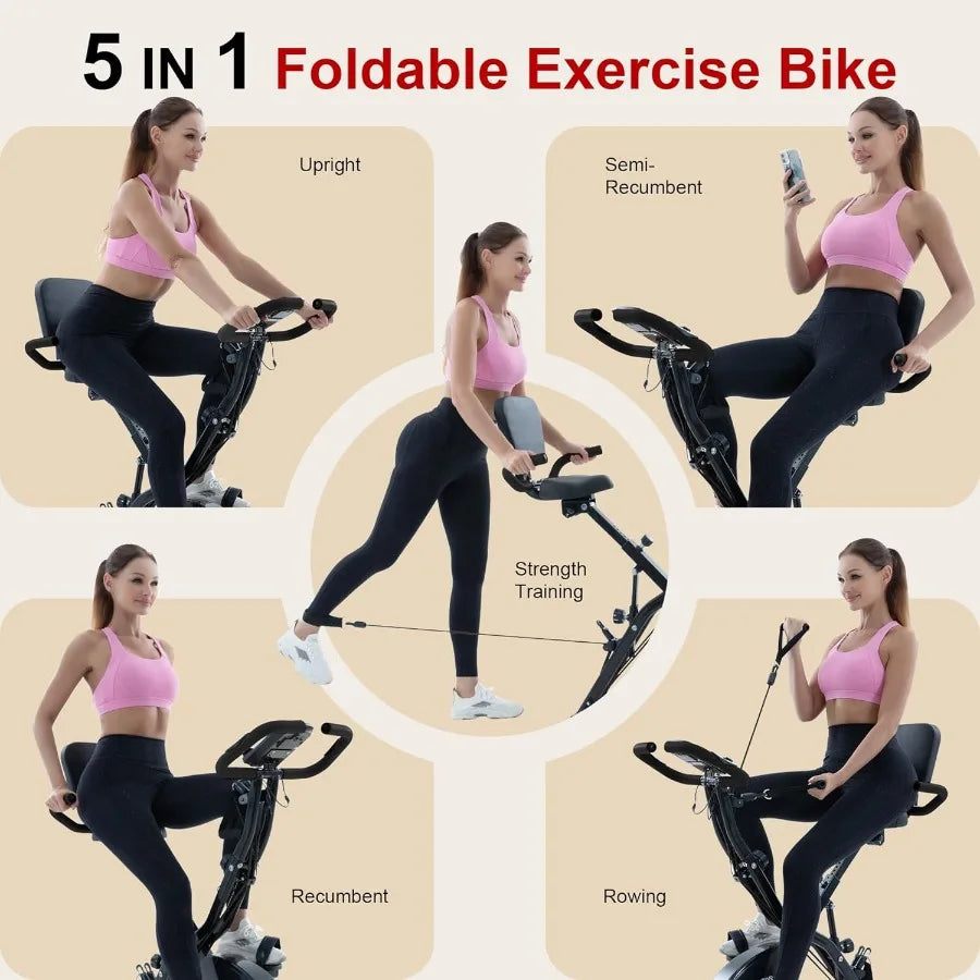 5-in-1 Folding Exercise Bike (350 lb)