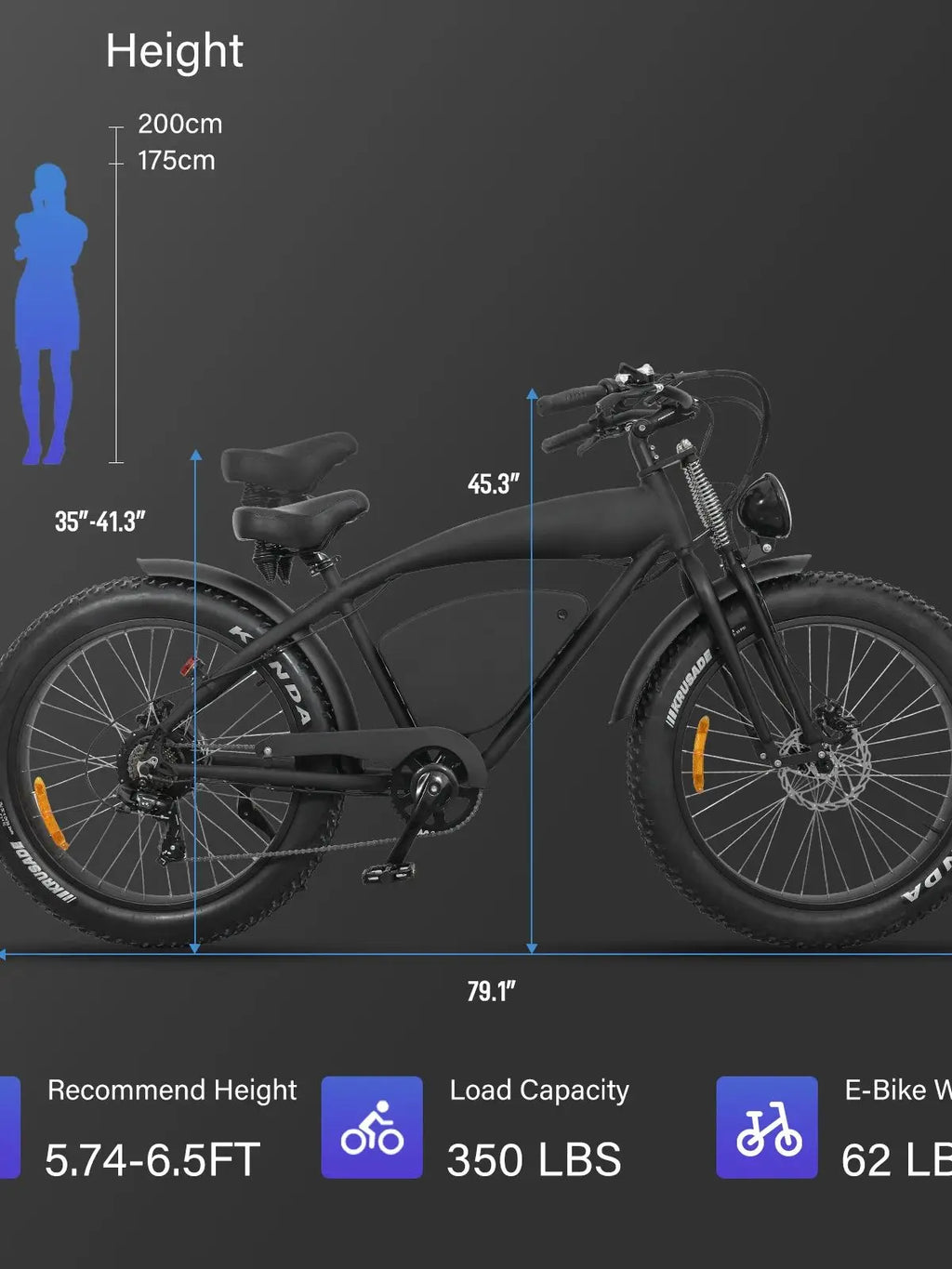 48V 37MPH Fat Tire Electric Bike