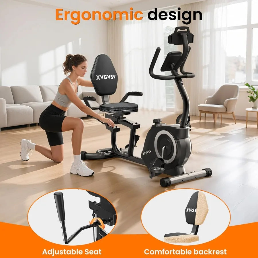Adjustable Recumbent Exercise Bike – 16 Levels